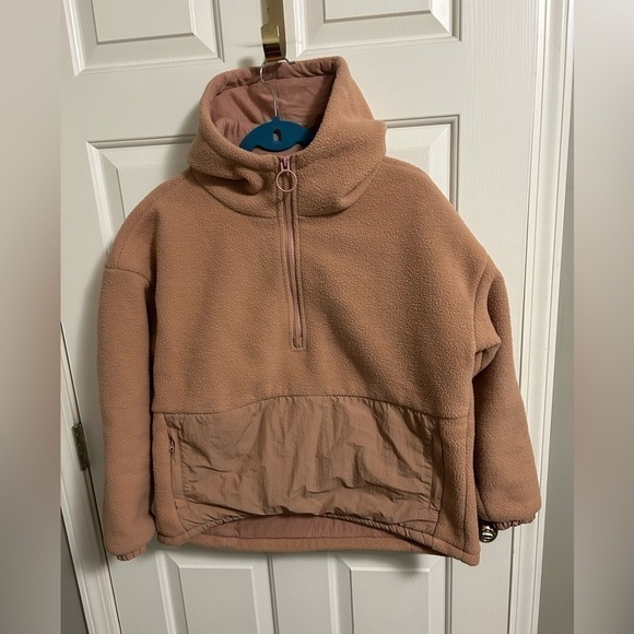 *Bundle Only! Fabletics Lotta Sherpa Half Zip Cozy Pullover Pink Peach Medium - Picture 2 of 7